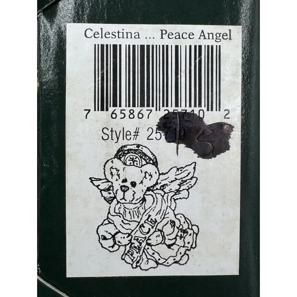 1995 Boyds Bears Celestina Peace Angel Bear Christmas Ornament